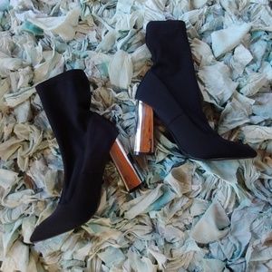 Public desire black ankle boots